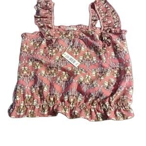 Max Studio Women Marsala Coral Cami Ruffled Top Sz. Xs NWT Y2k Boho Floral